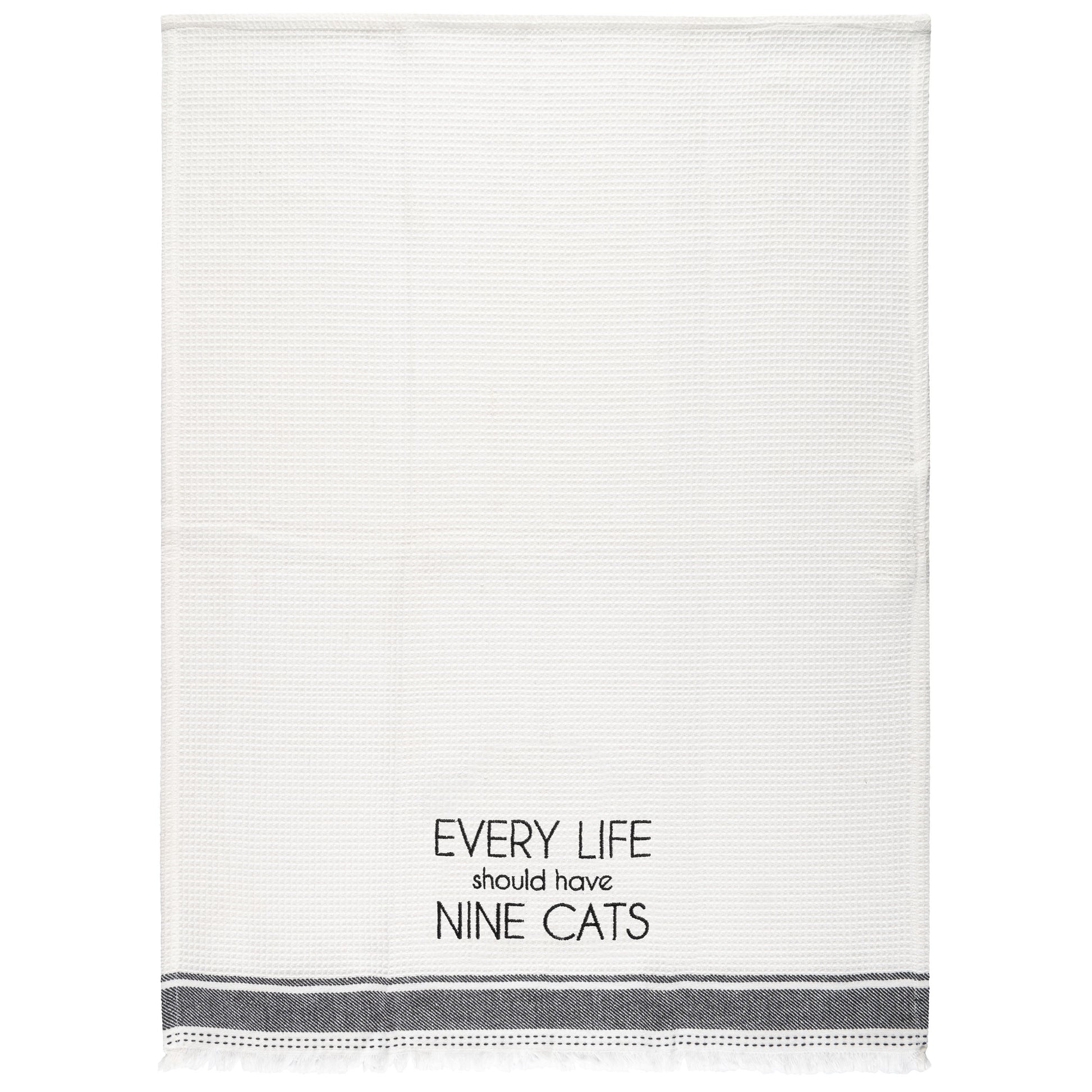 Cats Milo Tea Towel unfolded view. 
