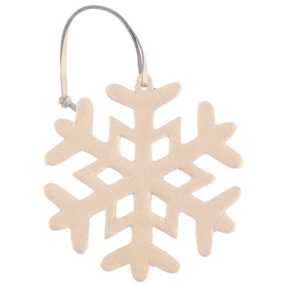Gold Leather Snowflake Ornaments view with string