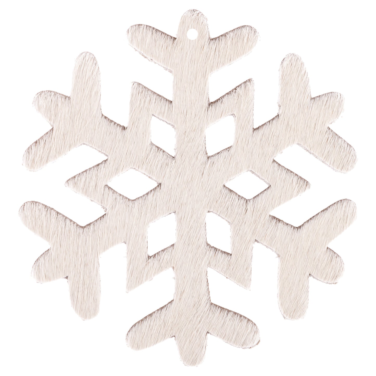 White Cowhide Leather Snowflake Ornaments