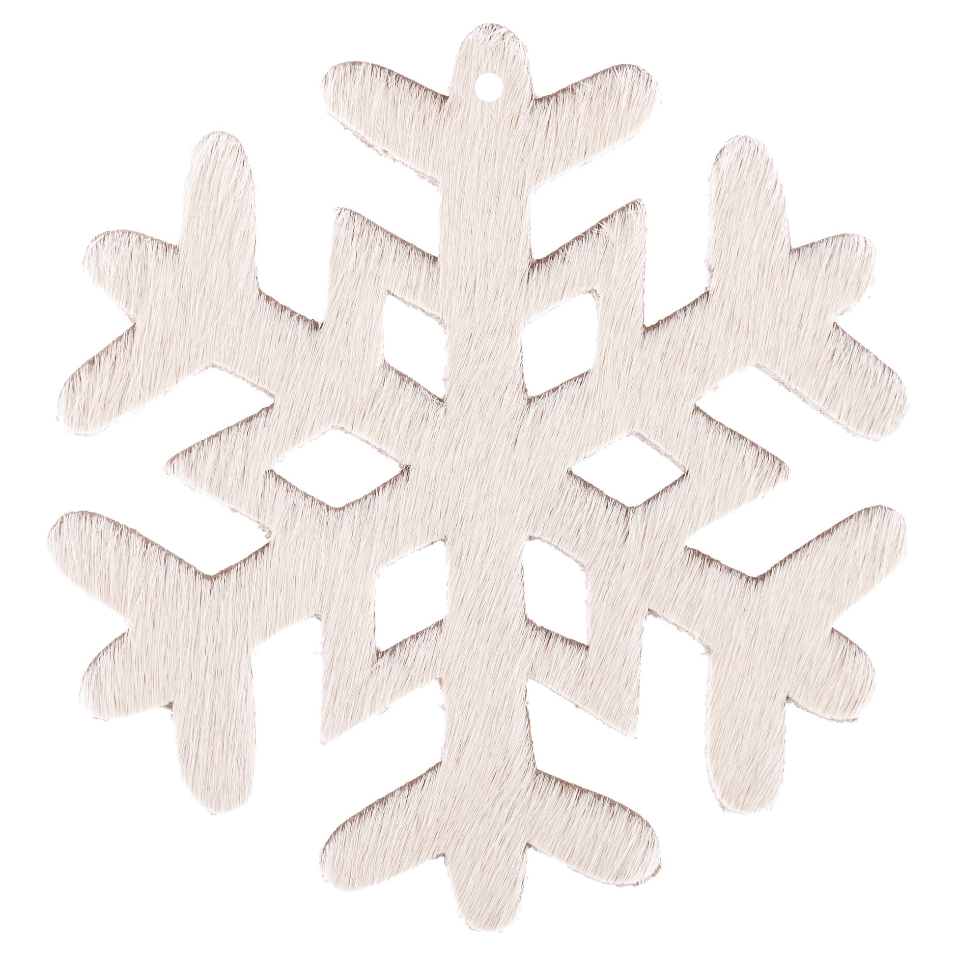 White Cowhide Leather Snowflake Ornaments