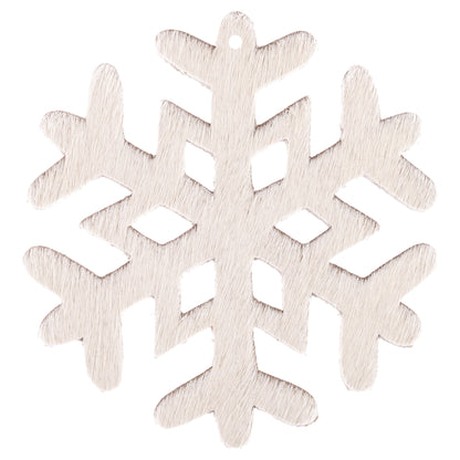 White Cowhide Leather Snowflake Ornaments