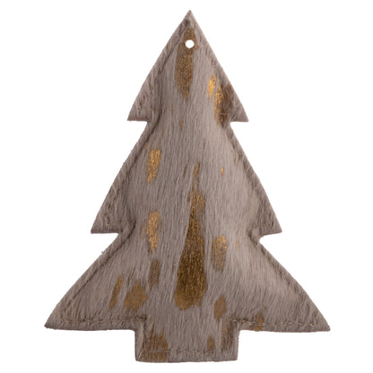 Large Gold Cowhide Leather Tree Ornaments