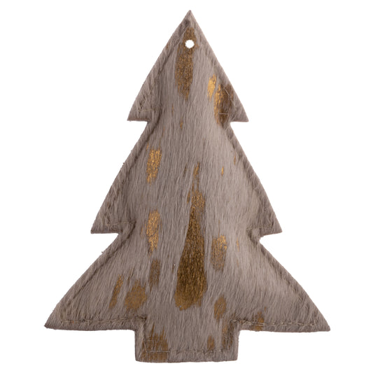 Large Gold Cowhide Leather Tree Ornaments