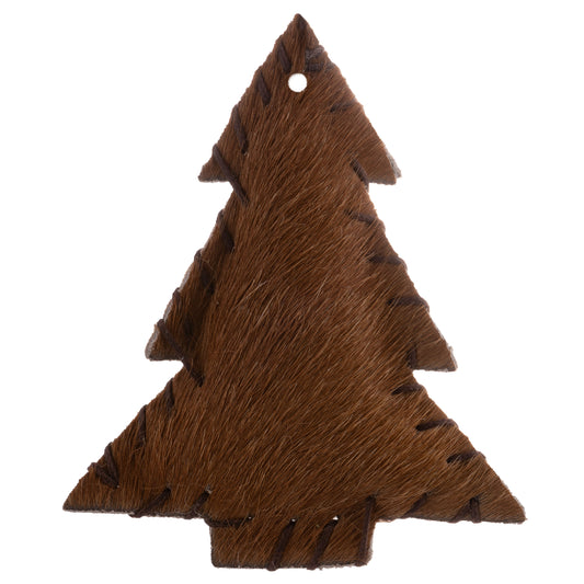 Large Pony Stitched Cowhide Leather Tree Ornament