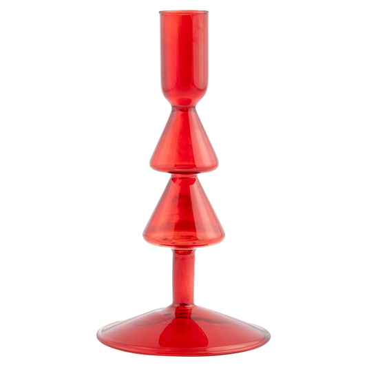 Small Red Tree Glass Candle Holder