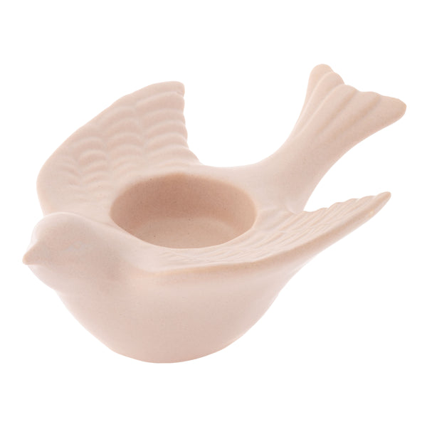 Cameo rose bird tealight