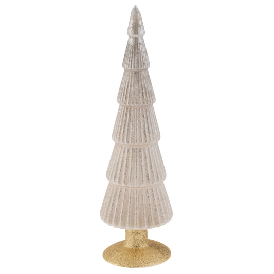 White Fluted Mercury Glass Tree