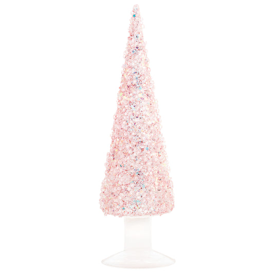 Large Pink Glitter Glass Tree