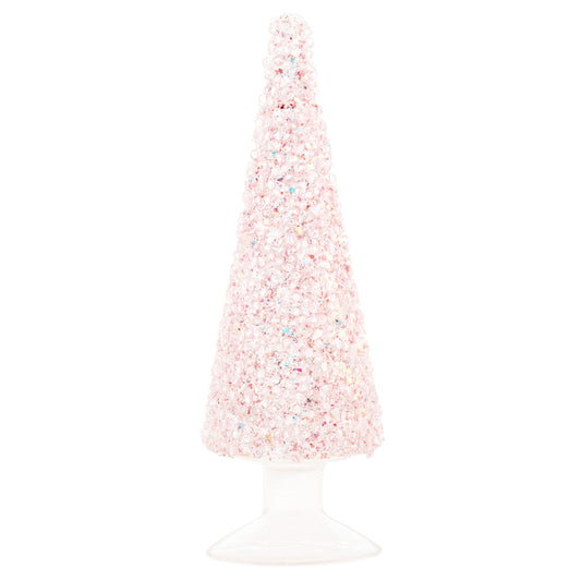 Small Pink Glitter Glass Tree