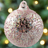 Icy Confetti Glass Ornament Pink