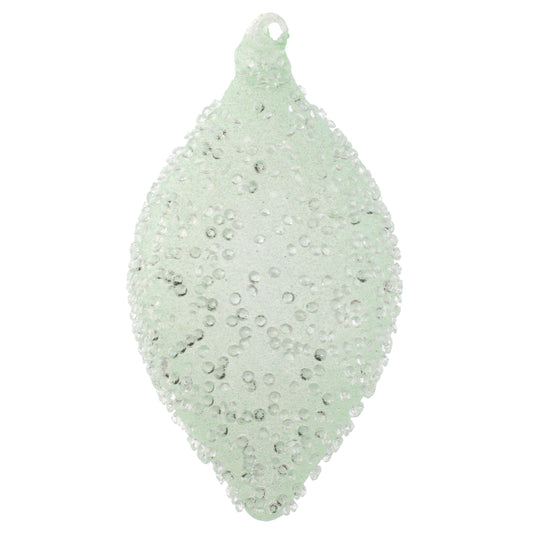 Teardrop Crystal Beaded Glass Ornament Mint