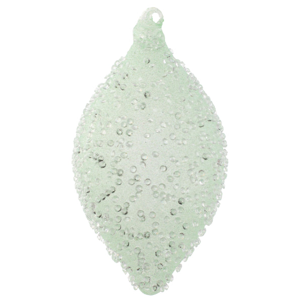 teardrop crystal beaded glass ornament mint