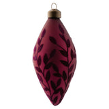 Teardrop velvet leaf glass plum ornament