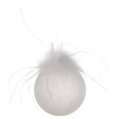 Speckled Feather Top Glass Frosted Ornament