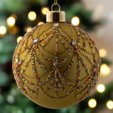 Deco Glitter Glass Gold Ornament