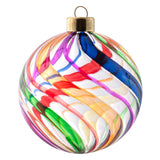 Ball rainbow swirl glass clear ornament