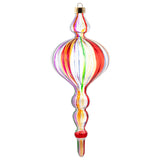 Finial rainbow swirl glass clear ornament