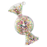 Round confetti wrapped candy lemon lime ornament