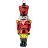 Red nutcracker mercury glass ornament