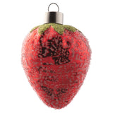 Red strawberry mercury glass ornament