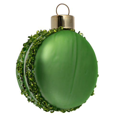 Green macaron mercury glass ornament