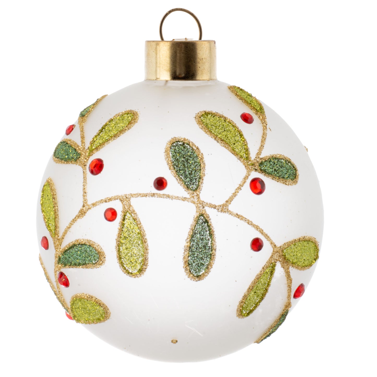 Glitter Mistletoe Frosted Ornament