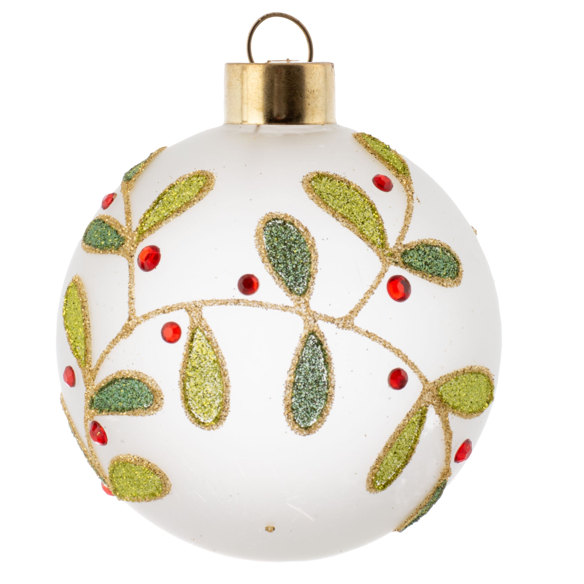 Glitter Mistletoe Frosted Ornament