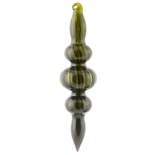 Bauble Finial Shiny Fluted Sage Ornament