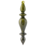 Drop finial shiny fluted sage ornament