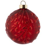 Branch glittery garnet mercury glass ornament