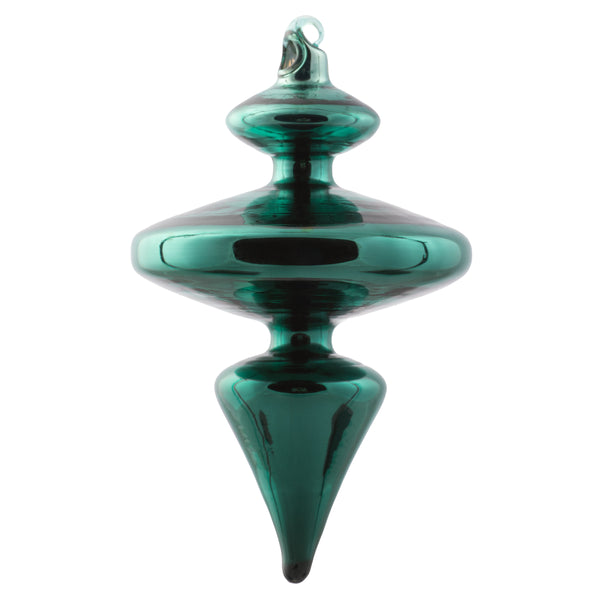 Emerald opaque glass finial ornament