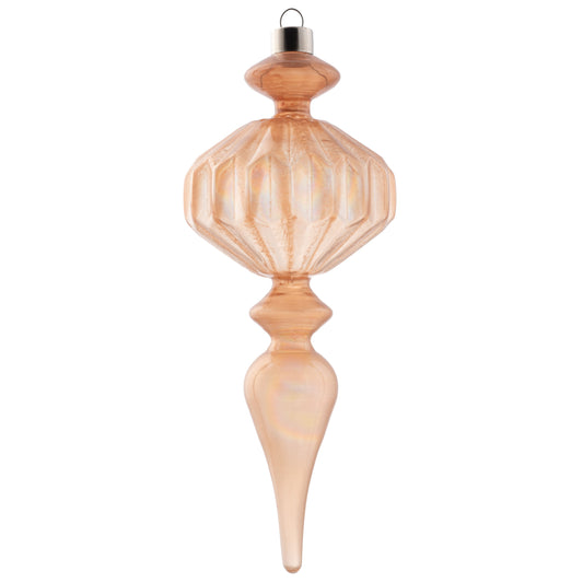 Champagne Faceted Finial Glass Ornament