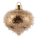 Drop ice beaded glitter gold ornament