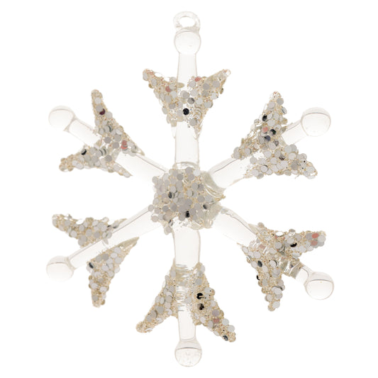 Medium Orb Snowflake Glass Ornament