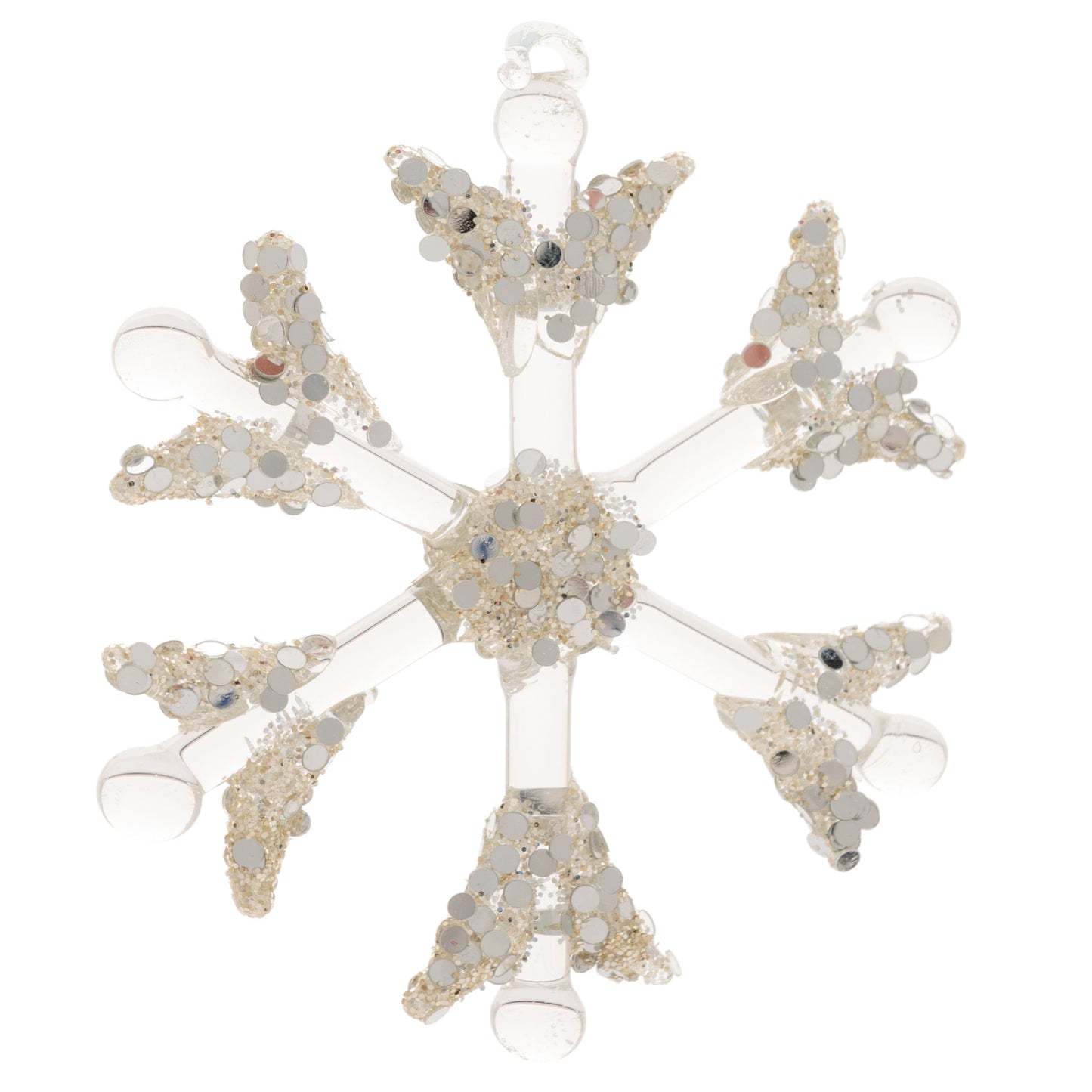 Small Orb Snowflake Glass Ornament
