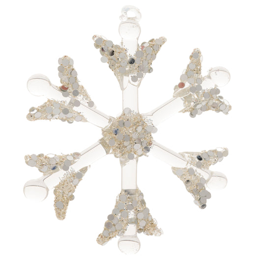Small Orb Snowflake Glass Ornament