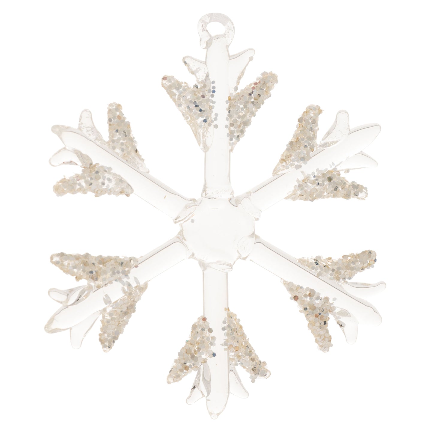 Medium Spike Snowflake Glass Ornament