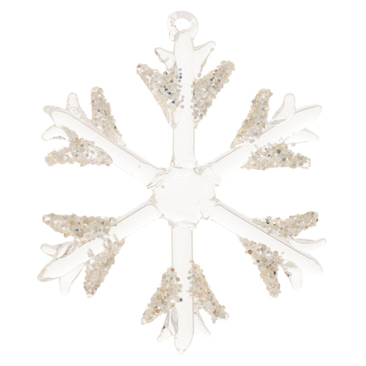 Medium Spike Snowflake Glass Ornament