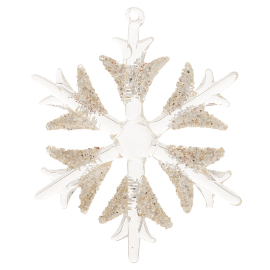 Small Spike Snowflake Glass Ornament