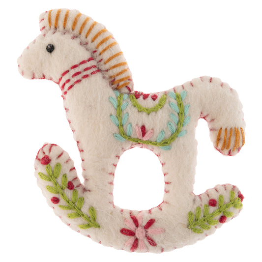 Horse Scandi Felted Ornament