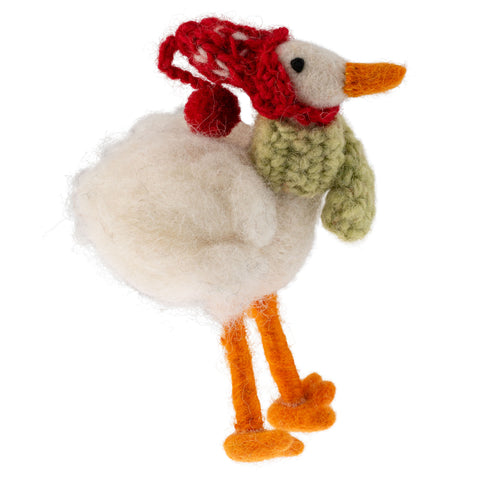 Goose Felted Ornament