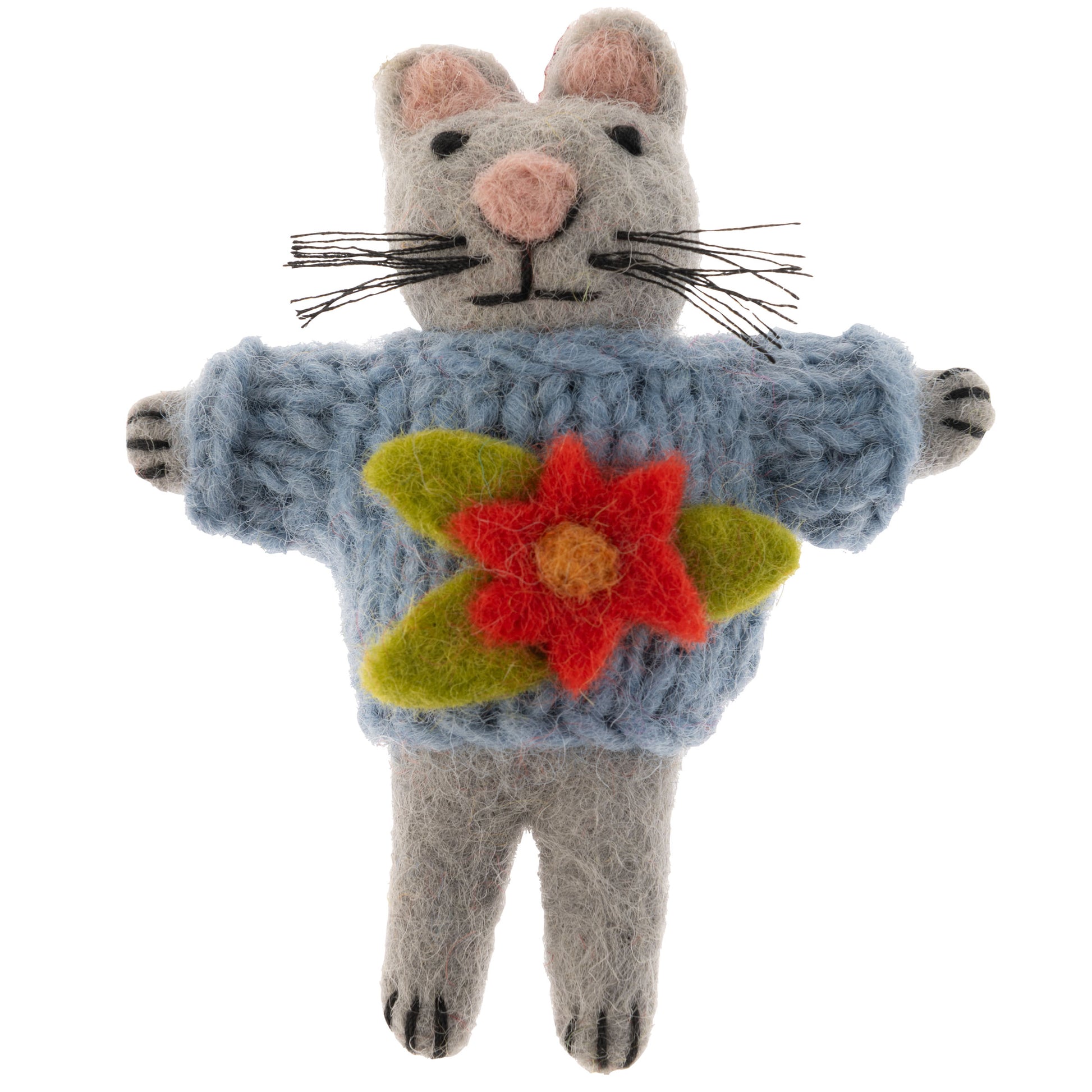 Gray Holiday Sweater Cat