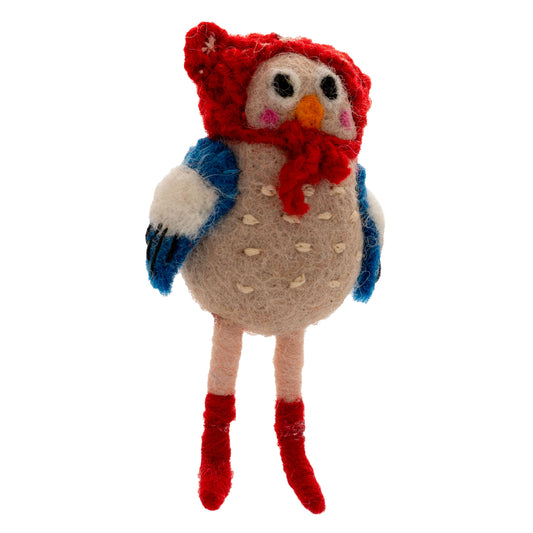 Boots and Toboggan Bird Felt Ornament