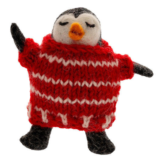 Chunky Sweater Penguin Felt Ornament