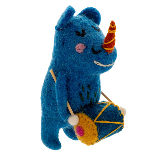 Drum Rhino Felt Ornament