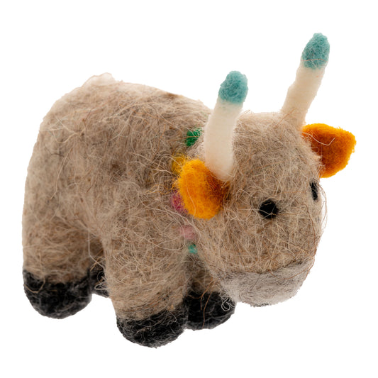 Party Bull Gray Felt Ornament