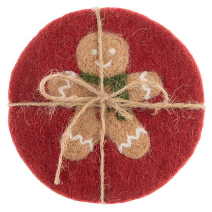 Gingerbread Felt Coasters