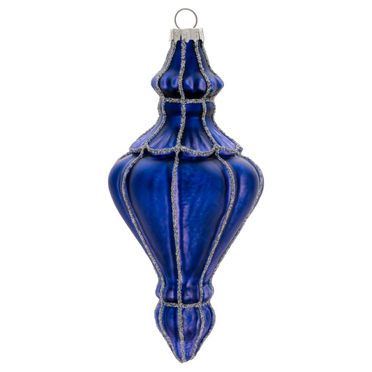 Top Finial Glass Ornament Royal Blue