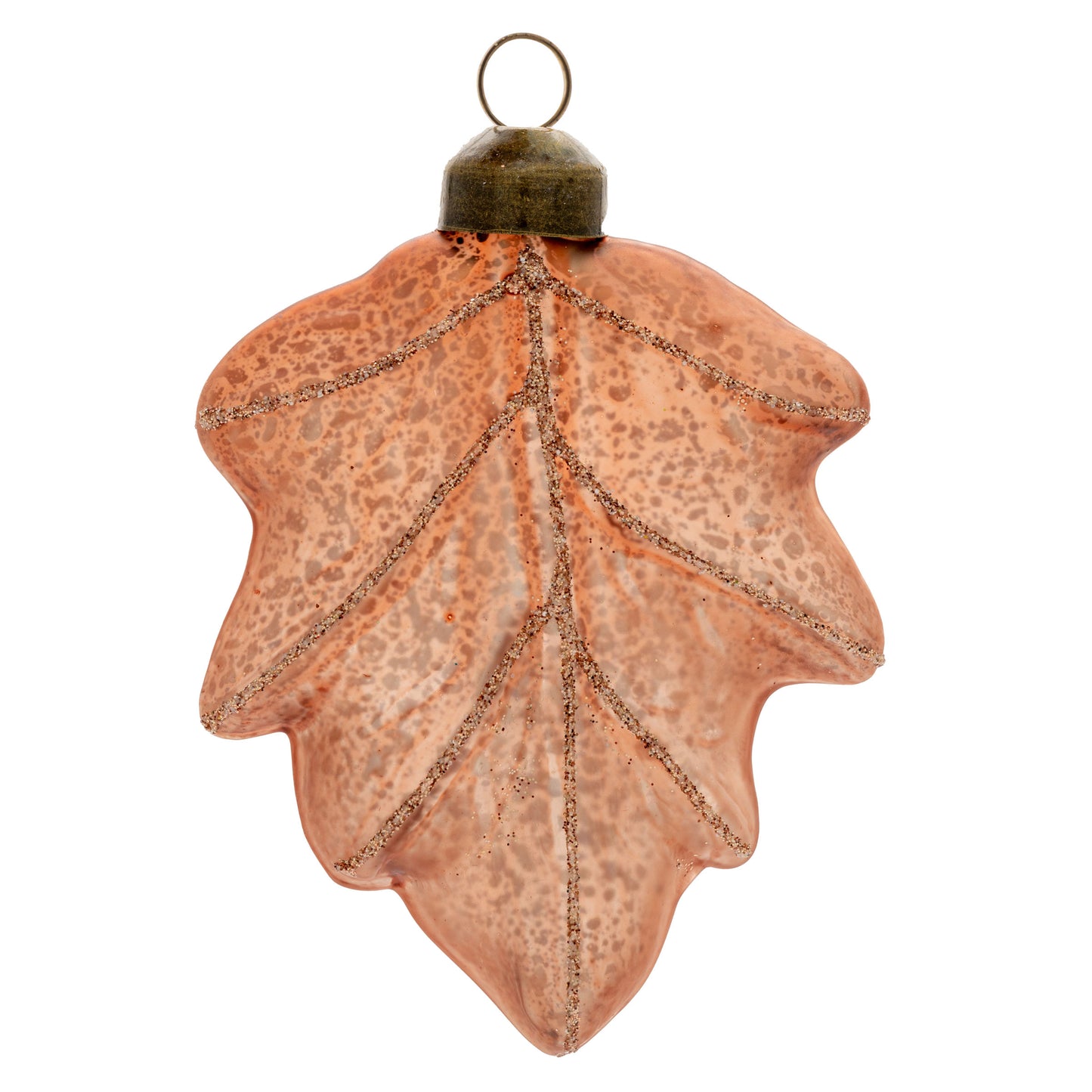 Brown Leaf Mercury Glass Ornament