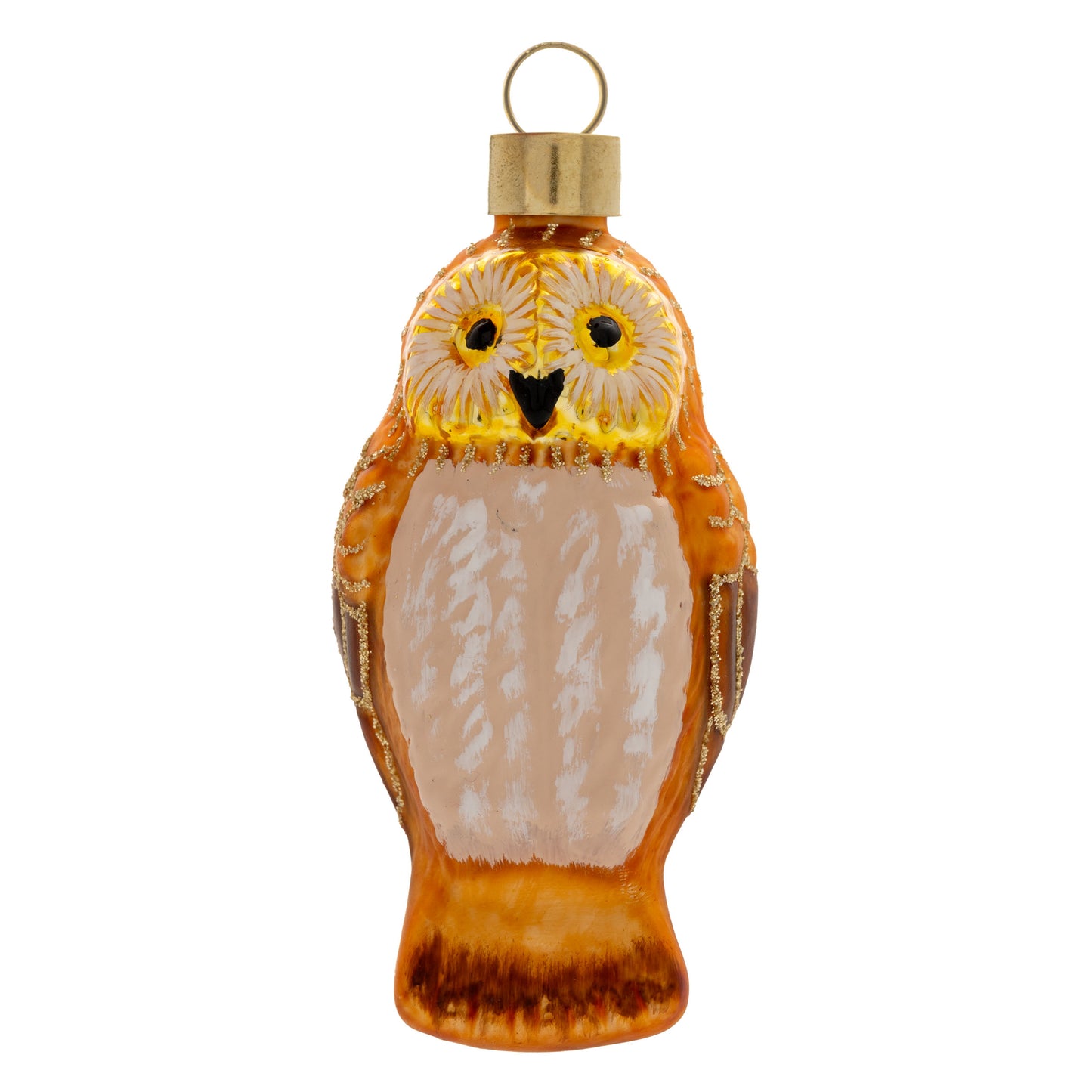 Gold Owl Glass Ornament